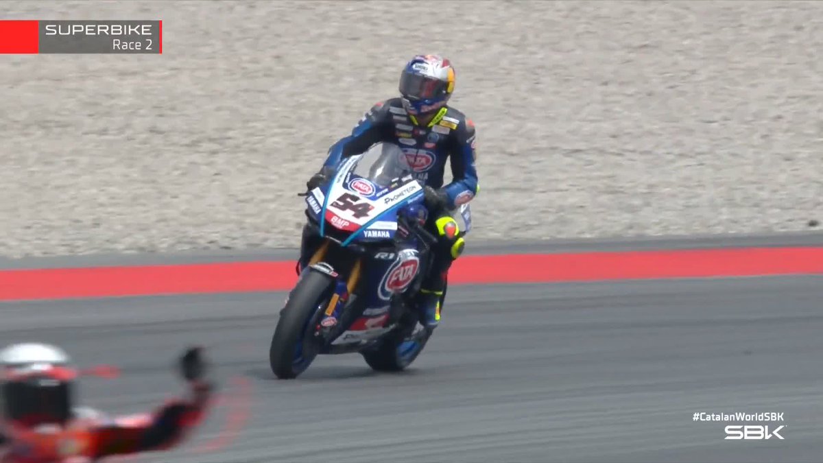 Final corner move gives 7oprak second! ✊ 🔥 🚀 #WorldSBK | #CatalanWorldSBK