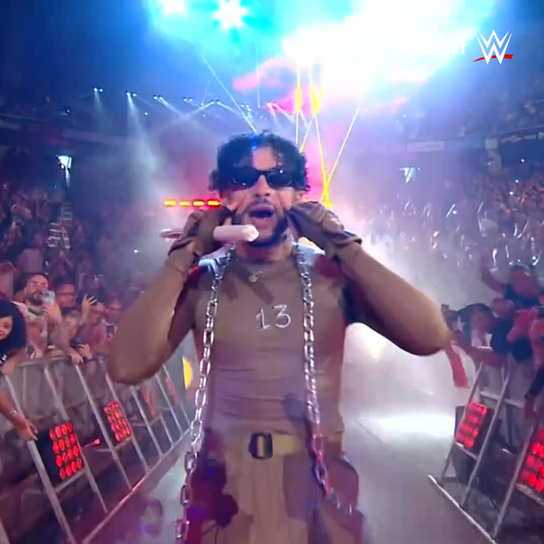 Is this Bad Bunny entrance in Puerto Rico in your Top 10 EVER? 🥶 #WWEBacklash