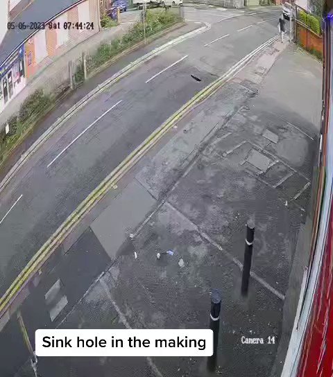 Sinkhole in the making🕳️. Sinkholes are formed when the land surface above collapses or sinks into the cavities or when surface material is carried downward into the voids🕳️