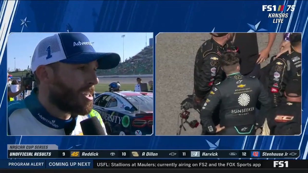 "We have a no-push policy here at Trackhouse."- Ross Chastain on his Kansas scuffle with Noah Gragson