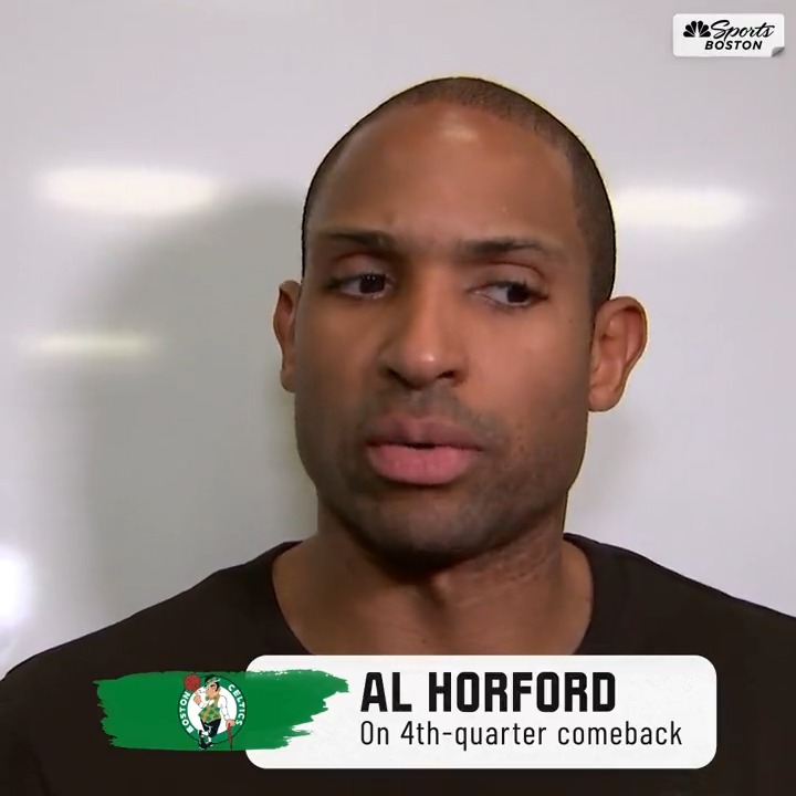 "I know everybody is feeling down... but I'm pretty encouraged." Al Horford explains why he's encouraged despite frustrating loss