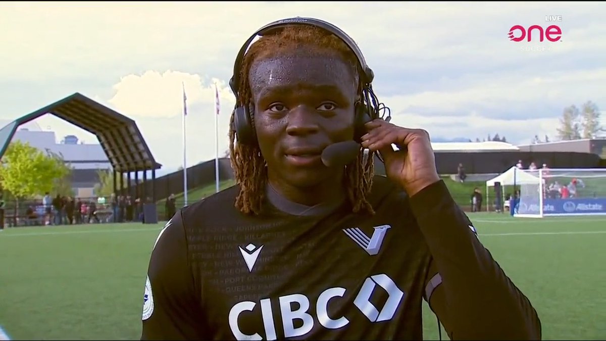REACTION 🎙️ A star is born in Langley, BC ✨ Hear the passion from Vancouver FC's Ibrahim Bakare as his team claws back while down to 10 men to earn a point in their FIRST EVER home match 😎 #CanPL | #WeAreVancouverFC