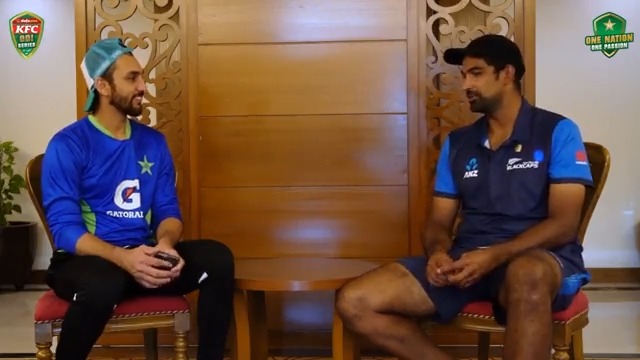 Experience a fun and insightful chat in Punjabi as Salman Ali Agha talks to Ish Sodhi about his family roots, taking up leg-spin, thoughts on touring Pakistan and more! 🏏🤩 #PAKvNZ | #CricketMubarak