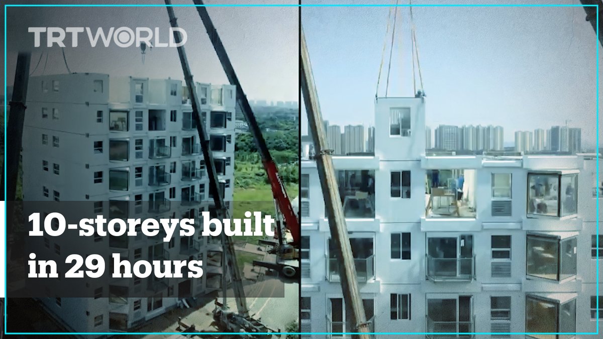 This is how prefabricated structural units allow a 10-storey building to be completed in 28 hours and 45 minutes [📹 [read more: