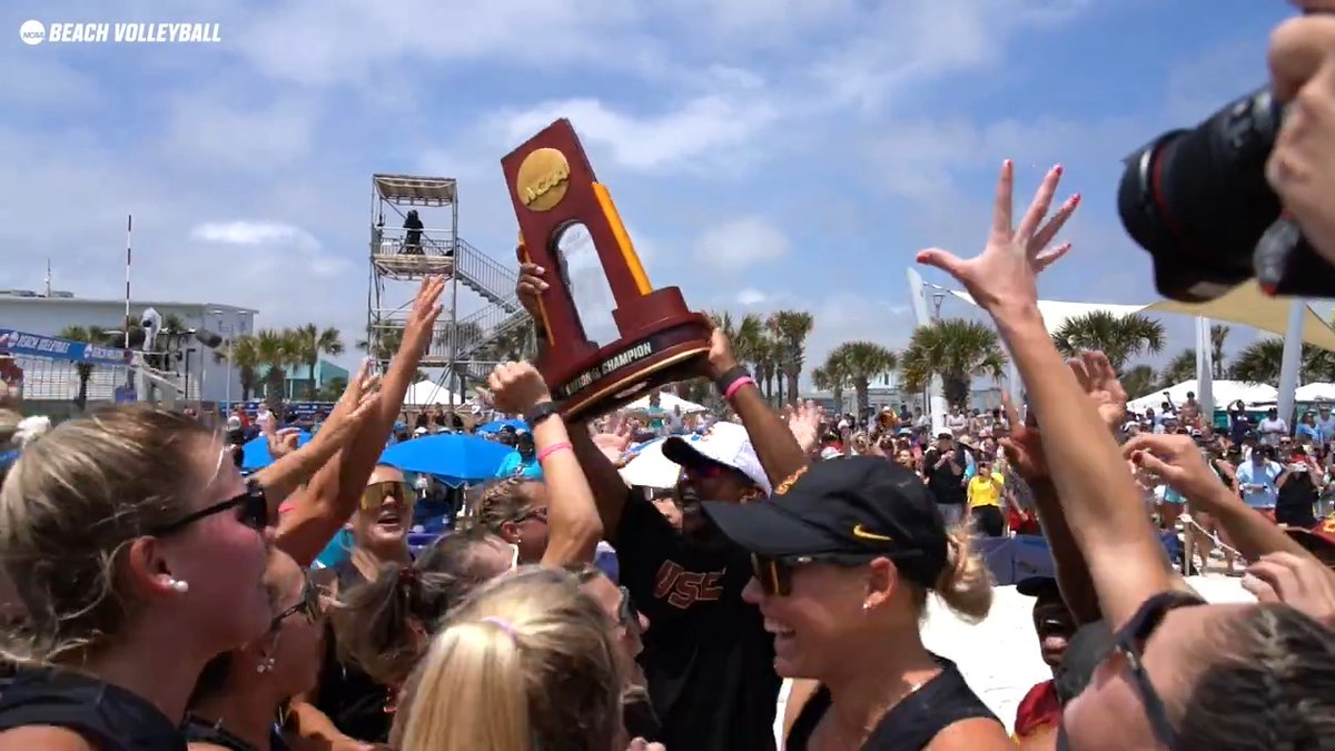 A Hollywood ending in Gulf Shores 🎬✨🏆 Relive the best moments from (3) USC Beach Volleyball's epic 3-2 victory against (1) UCLA Beach VB in the National Championship Dual. #NCAABeachVB