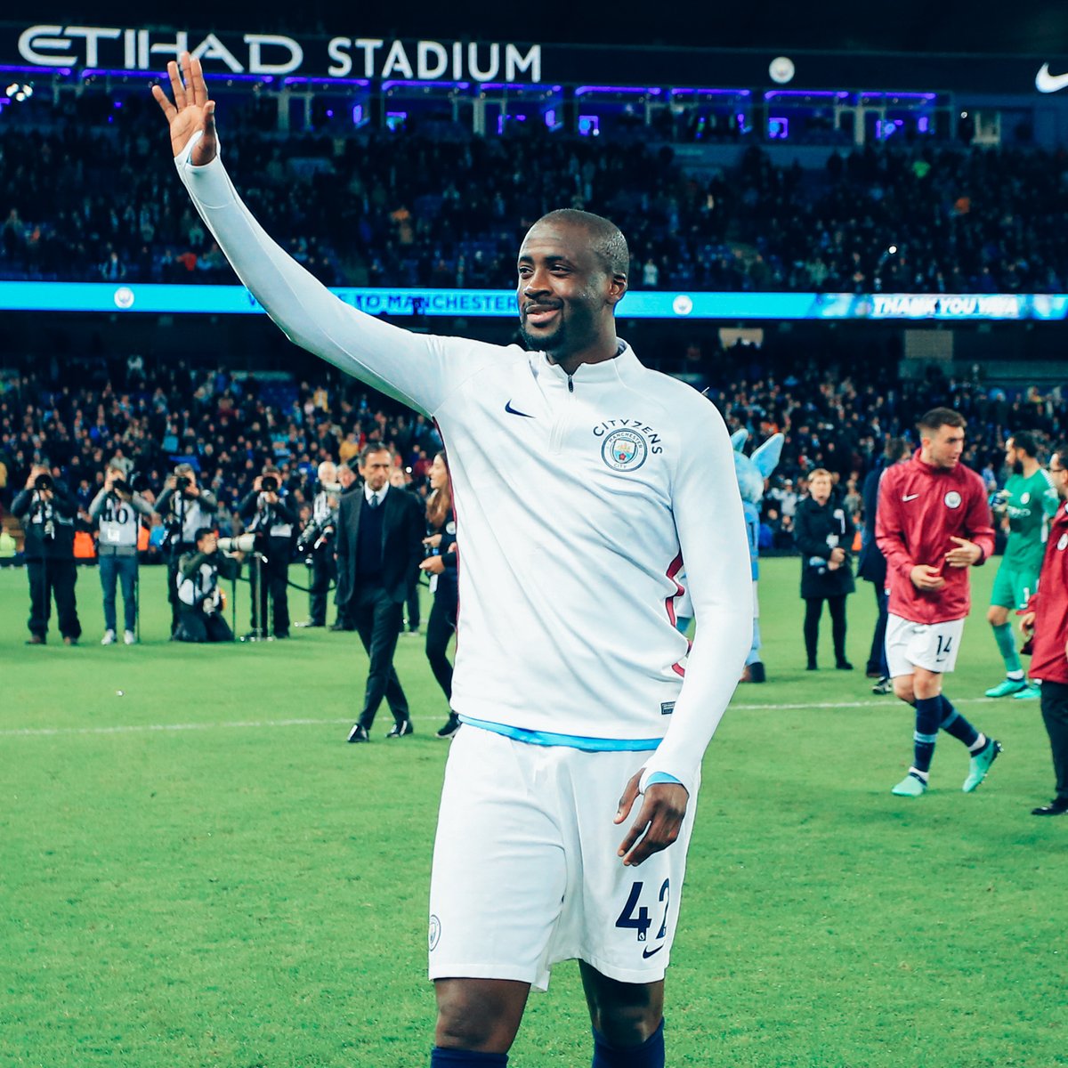 OTD in 2018, we said farewell and thank you to the legend that is Yaya Touré! 💙 What's your favourite memory of Yaya? 🤔