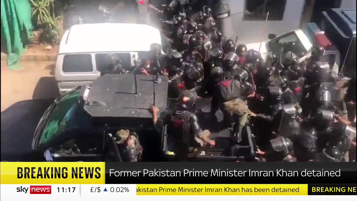 BREAKING: Images show security forces taking former Pakistan Prime Minister in to custody Latest: 📺 Sky 501, Virgin 602, Freeview 233 and YouTube