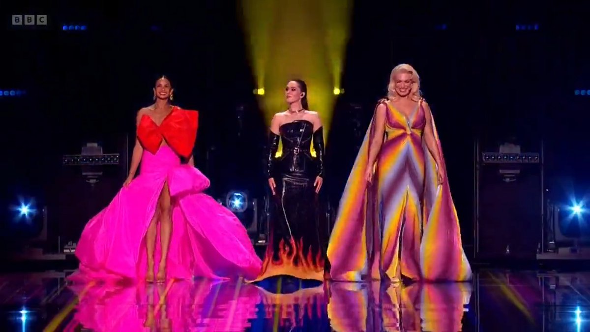 Good evening, Europe! Show some love to our incredible #Eurovision2023 hosts: Alesha Dixon, Julia Sanina and Hannah Waddingham ✨
