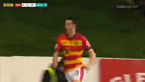 Wow 😮 From 3-1 up, to being pegged back to 3-3, Partick Thistle win the first leg with a 96th minute winner from Brian Graham. ⚽ Imagine not liking Scottish football...