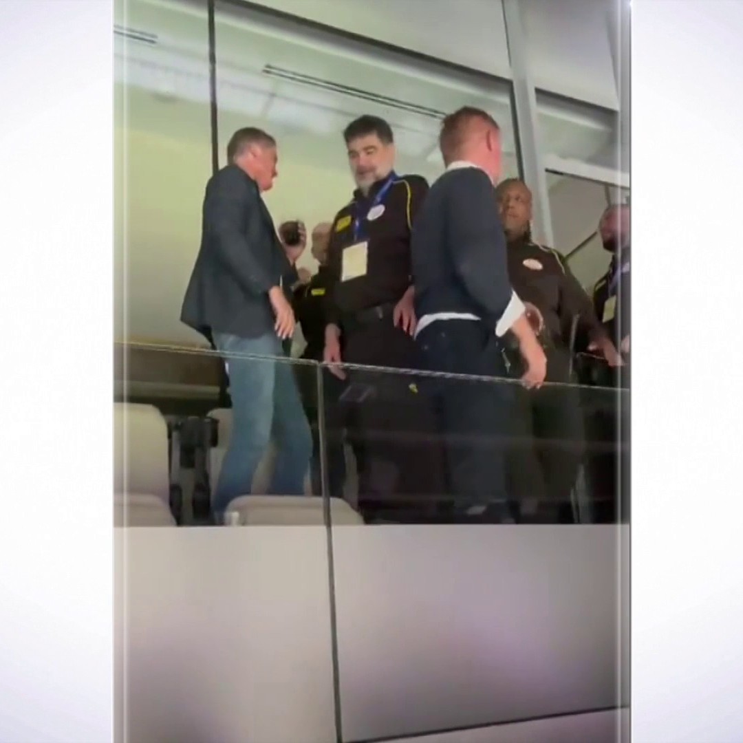 Alfie Haaland is seen being escorted from the Bernabeu last night, following an altercation with Real Madrid fans during their Champions League semi-final against Man City ⚽🏆