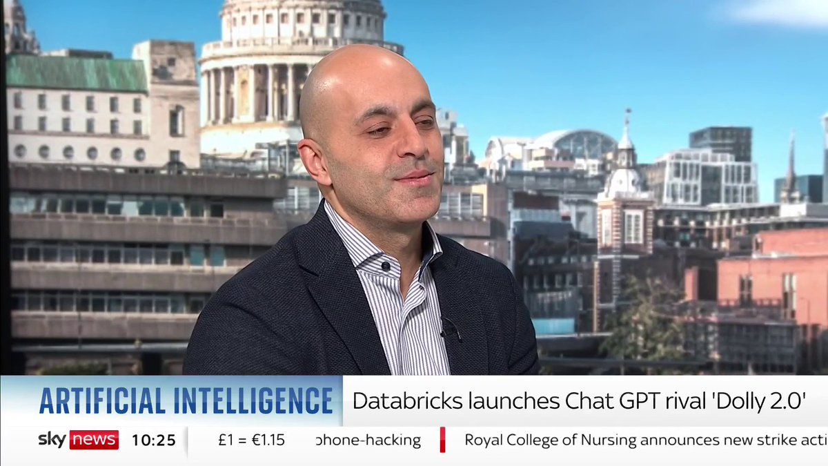 "This kind of technology will change the world and do great things" Ali Ghodsi, Chief Executive of Databricks, says artificial intelligence will 'revolutionise healthcare and will be amazing for education' Watch live: 📺 Sky 501, Virgin 602
