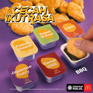 Sos yang mana satu kena dengan vibe korang? Apa kata cuba je semua dan komen mana satu yang korang suka. Cecah ikut rasa dengan Chicken McNuggets McD! #McDDoDaDip