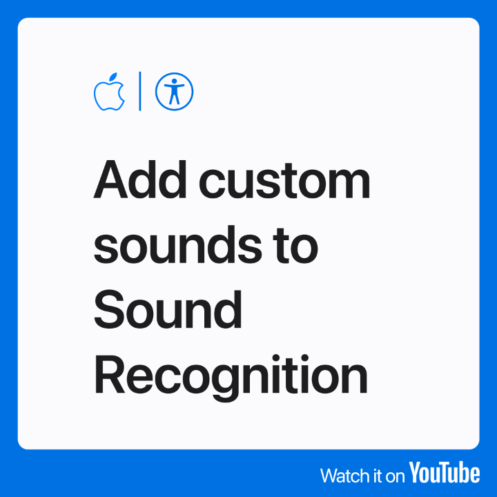Does your doorbell have a unique sound? 🎶 In iOS 16, you can add custom sounds to Sound Recognition so you can better identify the sounds around you. Check out our video on YouTube to learn how: