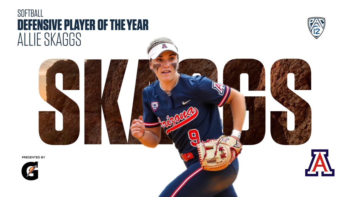#Pac12SB Defensive Player of the Year: Allie Skaggs, Arizona Softball 😼 Full release ➡️ #BearDown | Gatorade