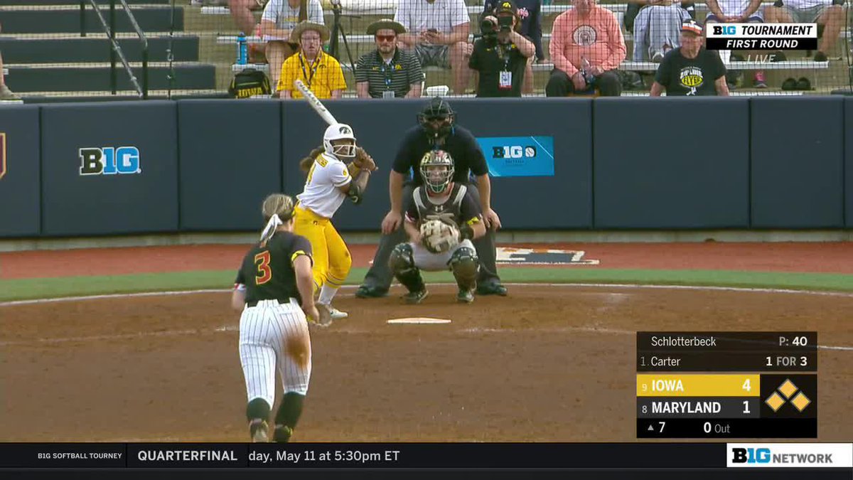 𝗧𝗵𝗮𝘁'𝘀 𝘁𝗵𝗲 𝗿𝗲𝗰𝗼𝗿𝗱!!!!! nia's two-RBI double sets the new single-season hit record at Iowa! #Hawkeyes