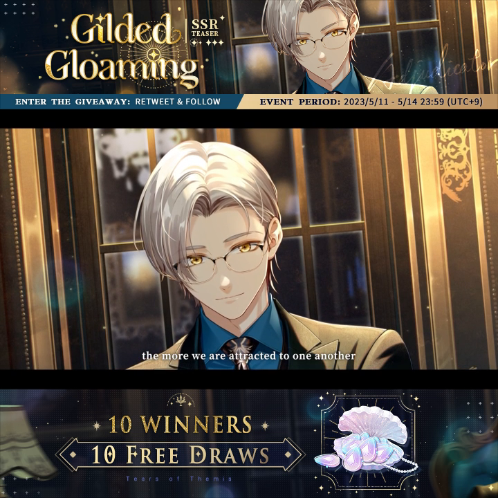 Vyn SSR ✦ Gilded Gloaming ✦ Teaser "Those strange things happened to you only because they're forcing us to 'avoid suspicion'... and the more they try to keep us apart, the more we're drawn to each other." ✦ RT &amp; follow for a chance to win Tears of Themis ×10 #TearsOfThemis