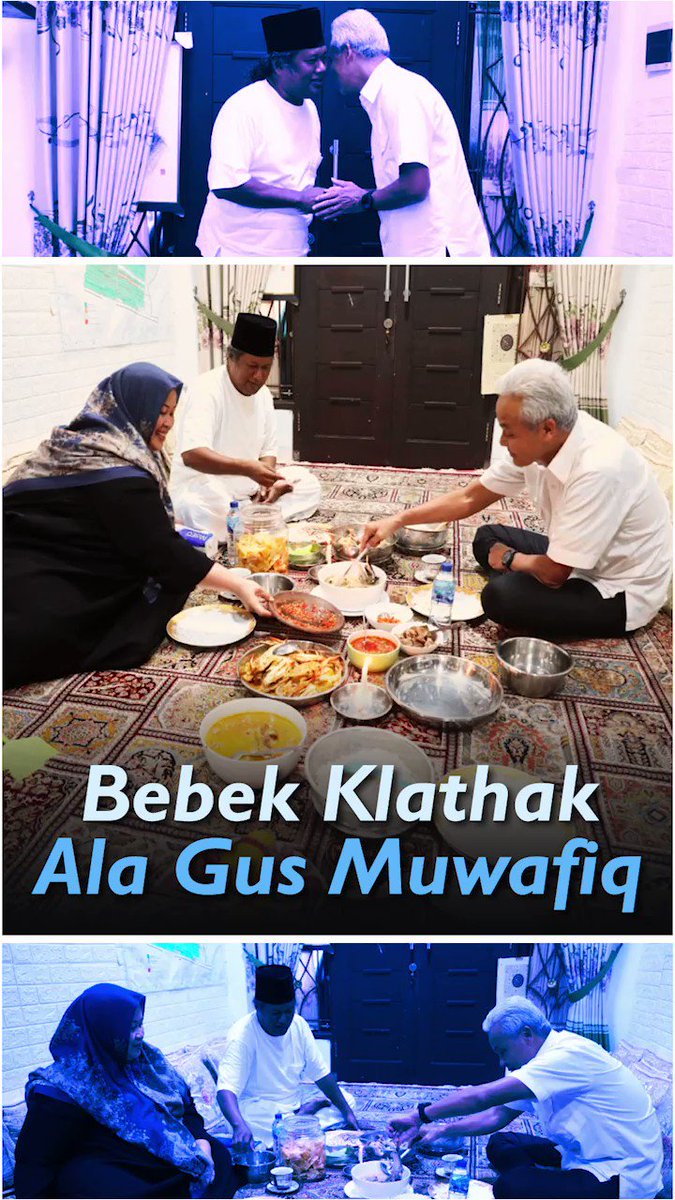 Mampir ke Gus Muwafiq, selain untuk silaturahmi, alhamdulillah pengertian sekali kalau saya belum makan siang. Sebetulnya memang sengaja agak siang, karena setiap ke rumah Gus Muwafiq selalu disuguhi bebek klathak yang sensasinya khas. Bikin ketagihan, bebeknya empuk banget. Sowan ke beliau ini betul-betul memberi energi baik, karena guyonannya itu selalu disisipi wejangan yang menginspirasi. Semoga diberi nikmat sehat selalu.