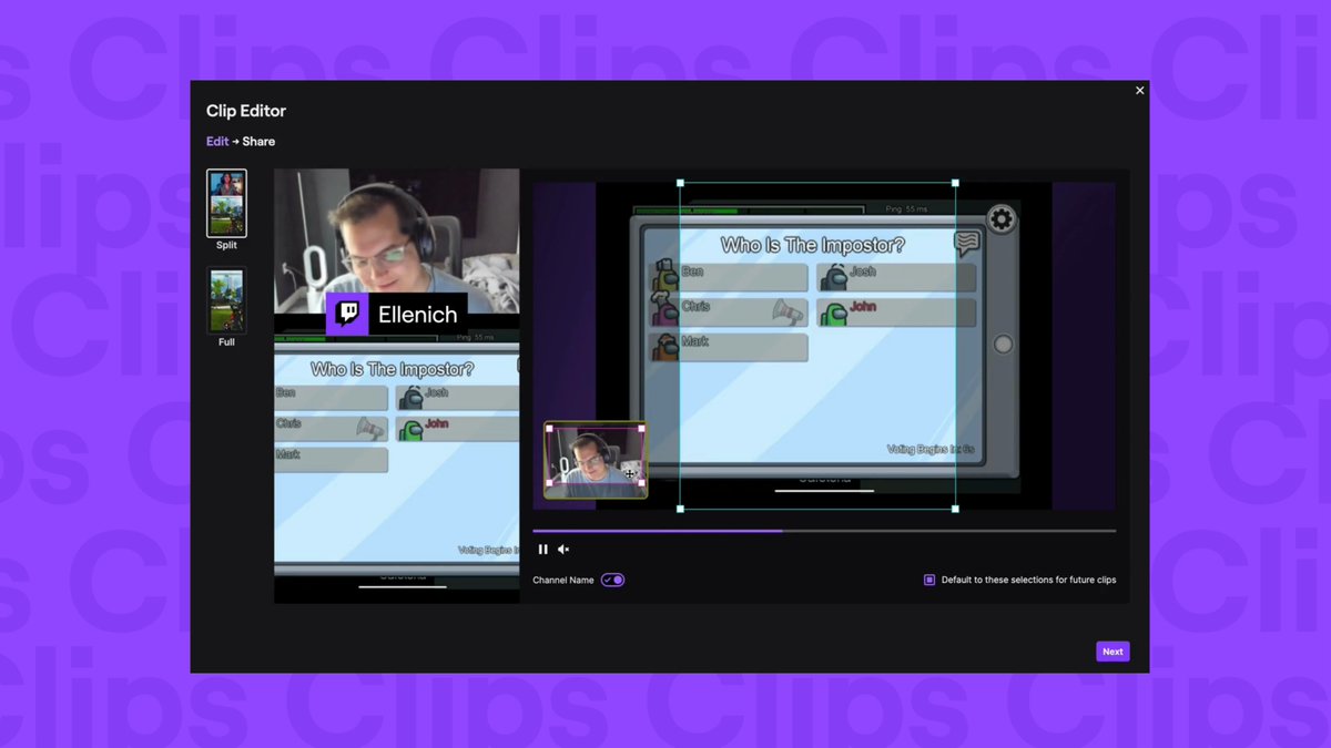 Edit &amp; Share Vertical Clips 🎬 It’s easier than ever to create social media videos of your best moments with the new Clip Editor! 📱Convert clips to portrait mode 💜 Add your username 🔗 Share to YouTube Shorts &amp; more Rolling out to everyone this week in the Clips Manager