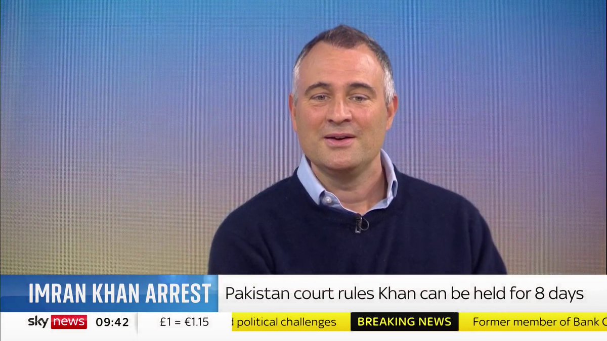 Jemima’s brother Ben Goldsmith on Sky News about Imran Khans arrest.