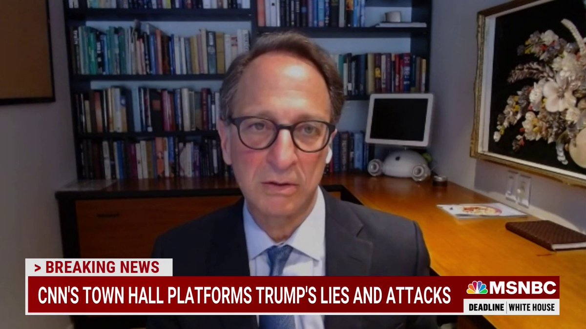 "The other person at the table here is CNN, and this is one where they're gonna start becoming dangerously close to reckless disregard and actual malice because they know what he's going to say in advance" - Andrew Weissmann (weissmann11 on Threads/Insta)🌻 w/ Nicolle Wallace