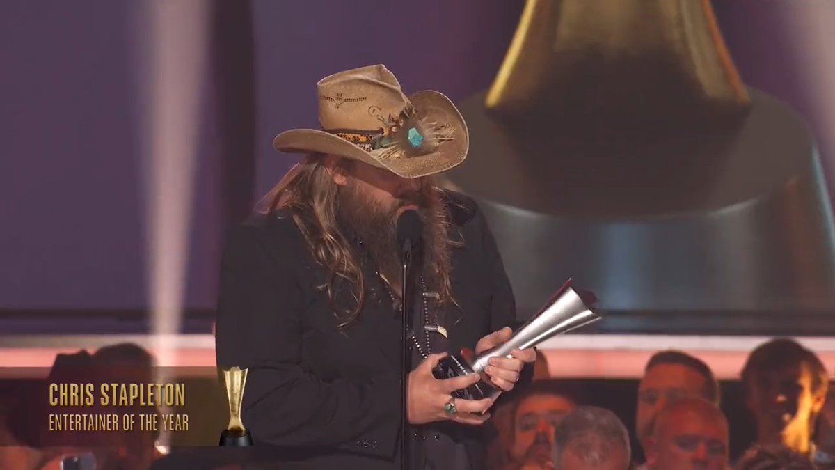 An incredible moment, an incredible speech and an even more incredible ⭐️ ENTERTAINER OF THE YEAR ⭐️ Congratulations, @chrisstapleton! #ACMawards
