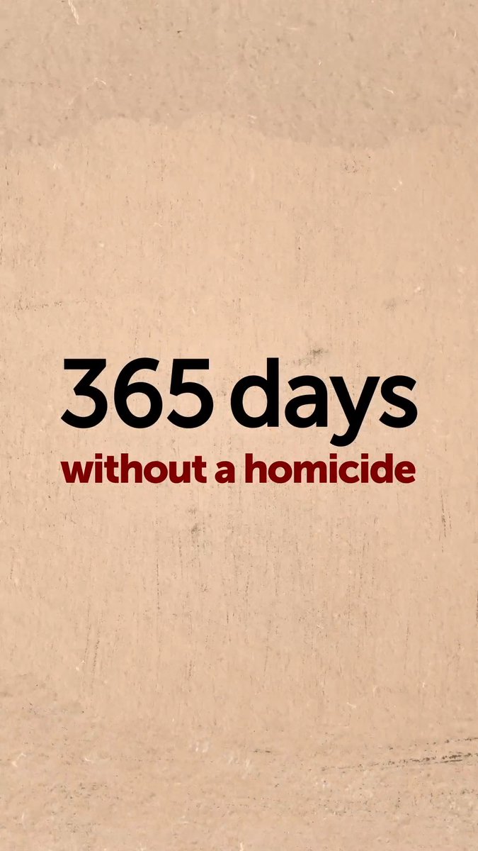 We ended on May 10, 2023, with 0 homicides nationwide. With this, it's 365 days without homicides, a full year.