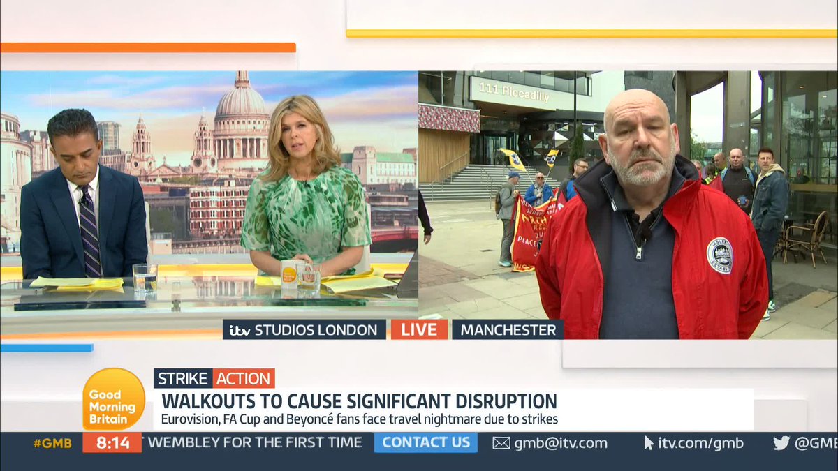 'Does it worry you that you might lose the public's sympathy particularly when you compare it with a group like nurses. The median salary for a train driver is £59,000 compared to £31,000 for nurses?' - Kate Garraway