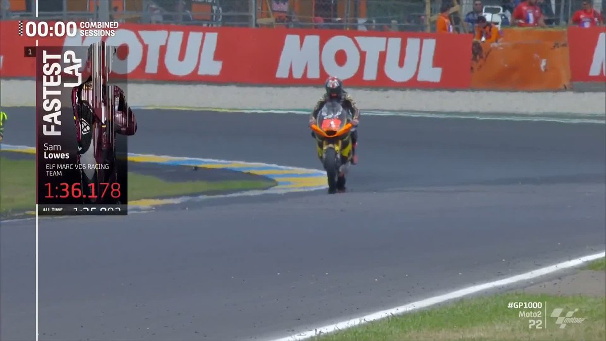 Two crashes in P1, fastest in P2 🔥 Big up for Sam Lowes! 👍 #FrenchGP 🇫🇷 | #GP1000