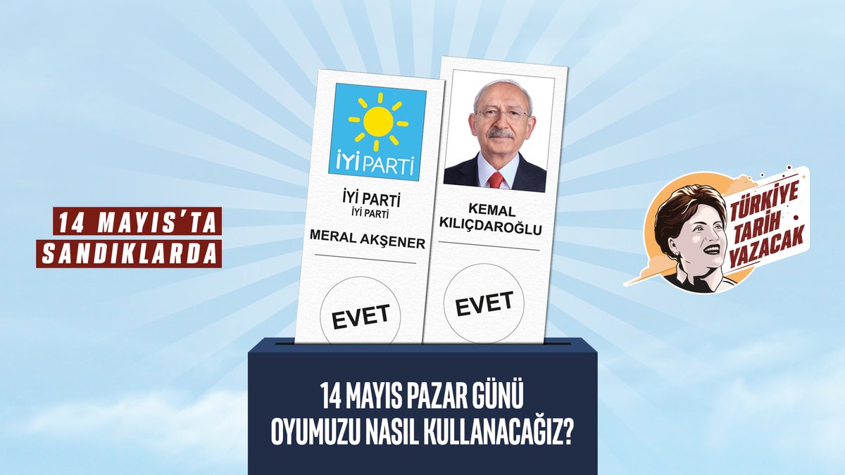 14 Mayıs Pazar günü oyumuzu nasıl kullanacağız? 1 Oy Kemal’e, 1 Oy Meral’e! ☀️🫶🏻