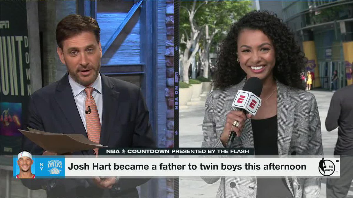 Josh Hart became a father to twin boys Friday afternoon 💙 (via Malika Andrews)