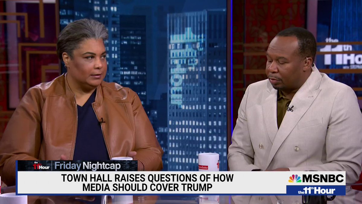 .roxane gay on Donald Trump: "I think you have to stop rolling cameras at a certain point and stop conferring legitimacy on what he's saying. If he's not going to stop denying the election, who cares what he thinks about Ukraine."