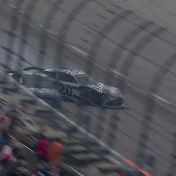 What do you think of this move? Kyle Larson doors John Hunter Nemechek entering Turn 3, and goes on to win. #NASCAR (Via @NASCAR_Xfinity)