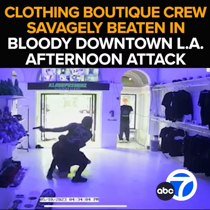 Graphic video. On May 10, two black males brutally beat people inside a Los Angeles clothing store during an armed robbery. The victims were repeatedly pistol-whipped. The store's floor was drenched in their blood. One of the victims remains in the ICU.