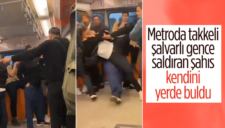 İstanbul Havalimanı metrosunda bir şahıs, takkeli ve şalvarlı bir gence sözlü tacizde bulunarak saldırdı. Genç karşılık verince kavga çıktı. O anlar amatör kameraya yansıdı.