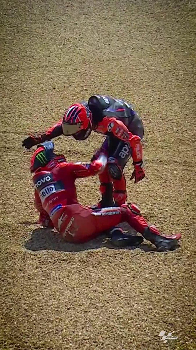 Things got heated at Le Mans! 💥 Another massive twist to the #MotoGP title picture as Pecco Bagnaia and Maverick Viñales made contact and crashed out of podium contention at #GP1000 😱 #FrenchGP 🇫🇷