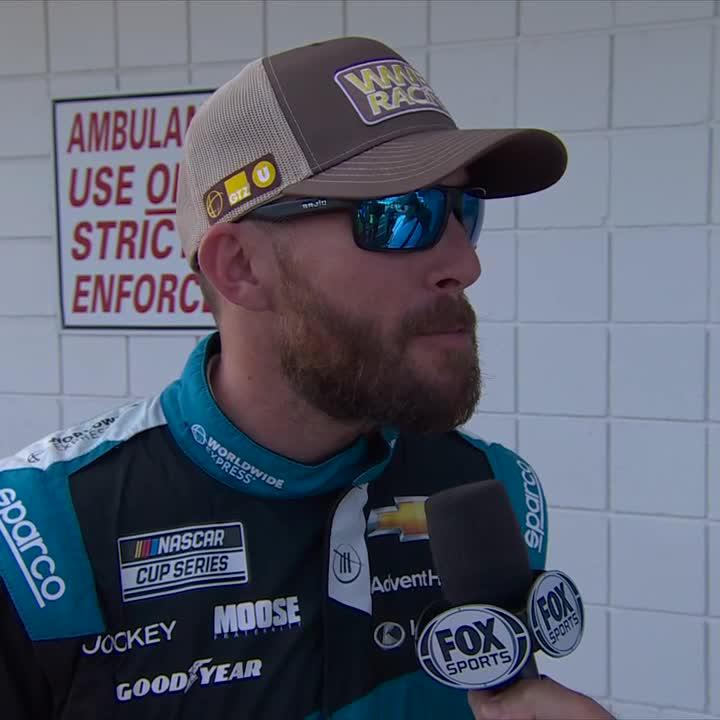.Ross Chastain explains what happened in Turn 1 with Kyle Larson.