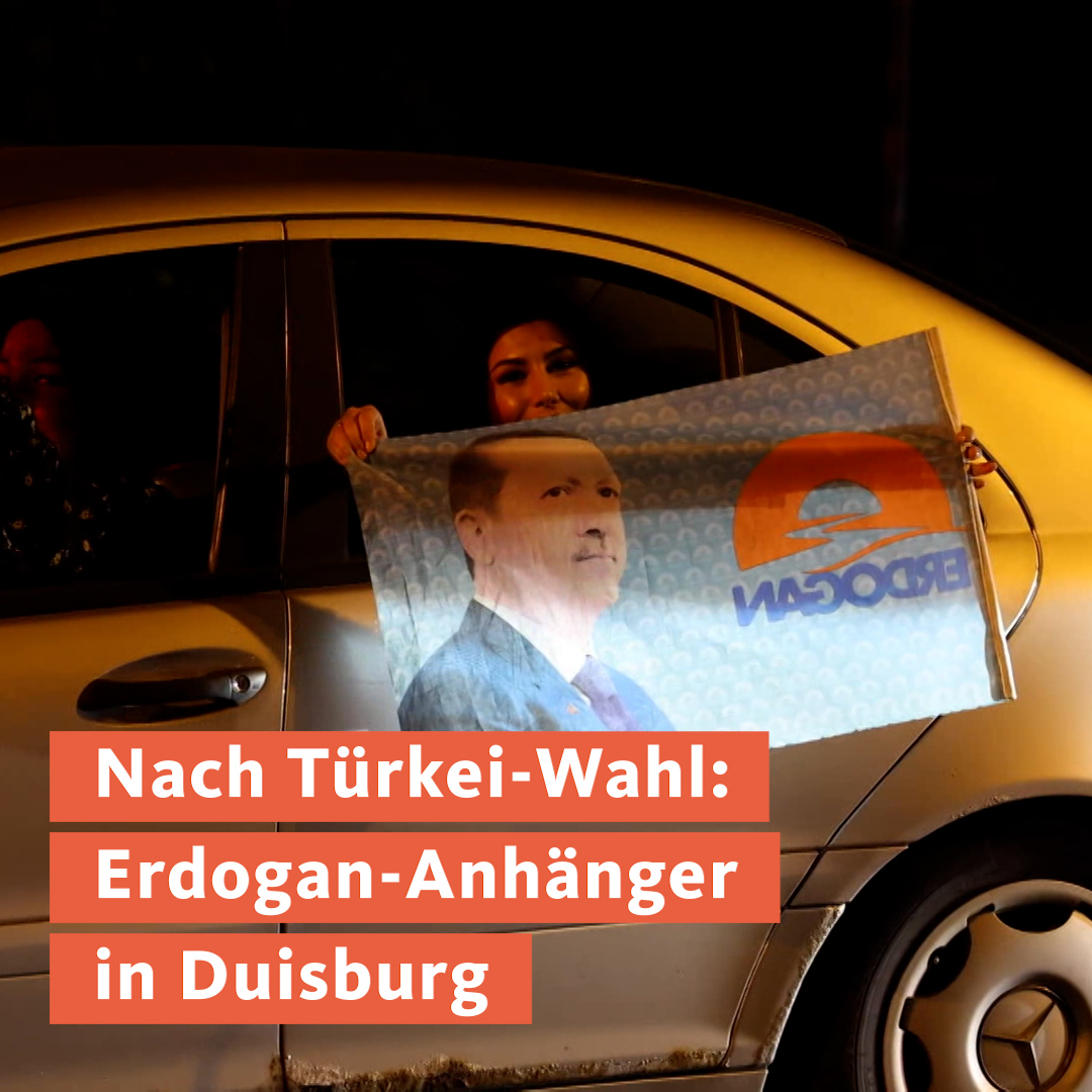 Die Präsidentenwahl in der #Türkei sorgt bei Deutschtürken in NRW für Aufregung. In Duisburg sind viele Erdogan-Anhänger auf die Straße gegangen.