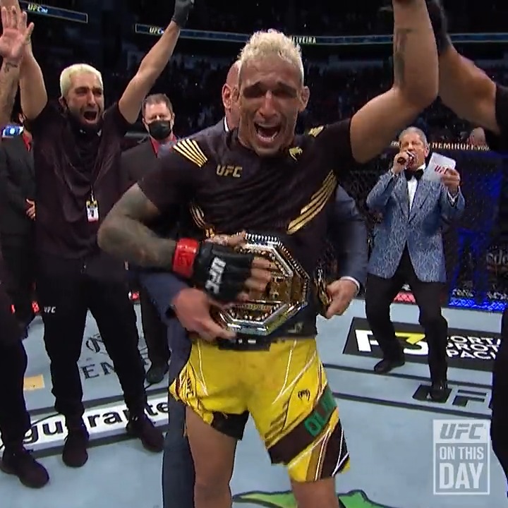 #OnThisDay in 2021, Charles 'DoBronxs' Oliveira became a UFC champ! 🏆🇧🇷 [ Watch all his fights in full with UFC FIGHT PASS ]
