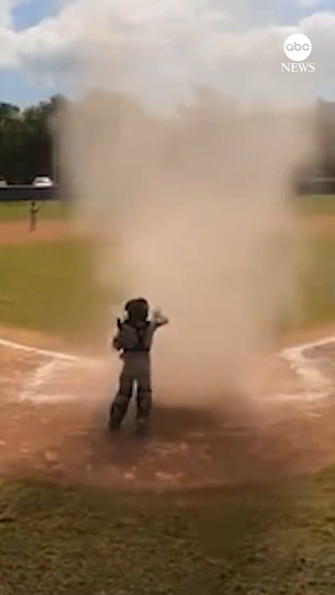 TIME OUT: Dust devil at home plate briefly interrupts youth baseball game in Florida.
