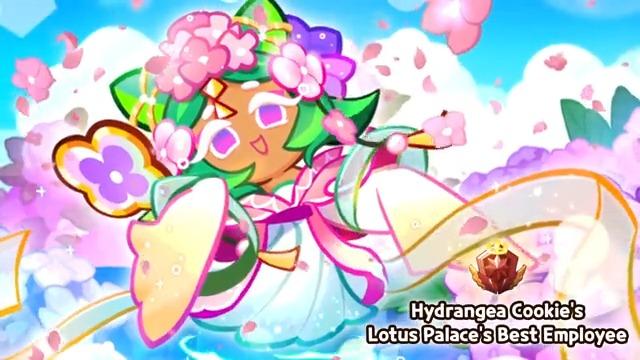 As the best employee of the Lotus Palace, it's Hydrangea Cookie's duty to adorn the armors with the most exquisite lotus petals and leaves that bloom at dawn. 🌸
