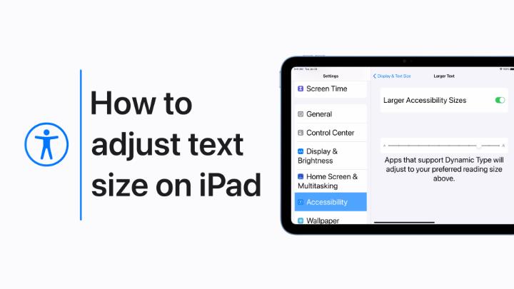 Is the default text size on your iPad too big or too small? You can adjust it in Settings until the text size is just right. Like this. #AppleAccessibility