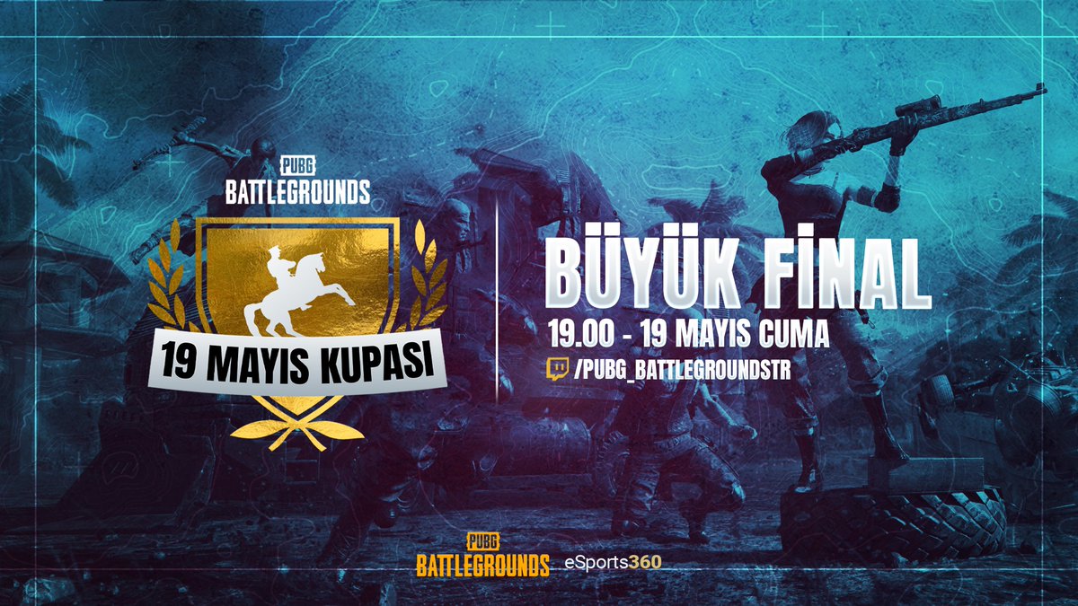 8 Davetli takım ve 8 Açık eleme takımının buluşacağı lobi seni bekliyor. 19 Mayıs Kupası başlıyor. 🚀 19 Mayıs saat 19:00'da her zamanki adreste canlı yayında! 📆 Detaylar için 👉 #PUBG #BATTLEGROUNDS