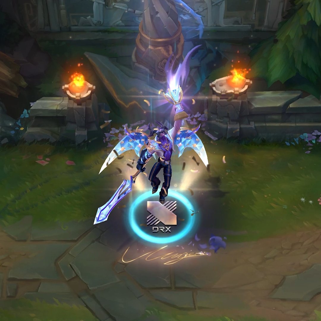 🏆 Prestige DRX Aatrox 🏆 Presenting the first Worlds winner Prestige skin, in honor of #Worlds2022 Finals MVP Kingen.