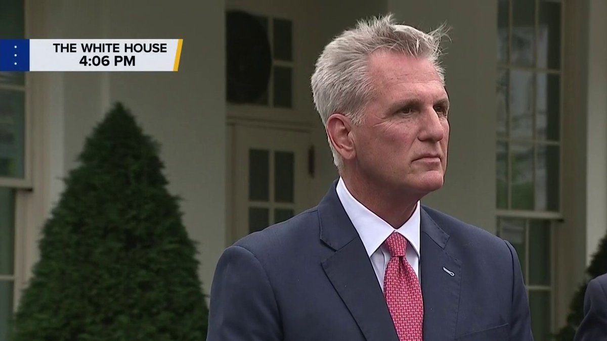 WATCH: Speaker McCarthy says the U.S. should "eliminate the waste" when it comes to spending as he leaves the a debt limit meeting at the White House. "You're still going to fund the things that are important to you. ... Maybe you don't go to Starbucks every single day."