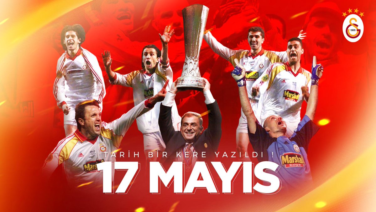 Türkiye'de kupalara 4 yıl boyunca ambargo koyan Galatasaray, bu başarısını Avrupa'da devleri dize getirerek kazandığı UEFA Kupası ile taçlandırdı. Ve Türkiye’de hiçbir takım Galatasaray olamadı... 🏆 #TarihBirKereYazıldı 17 Mayıs 💛❤