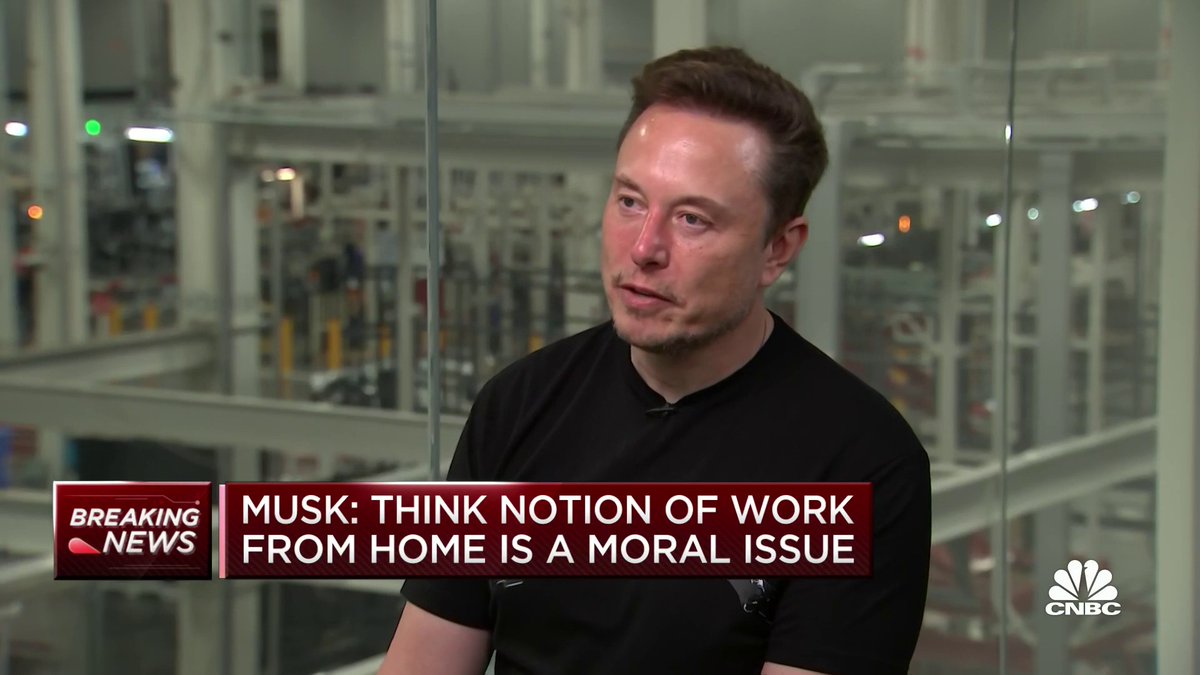 "I'm a big believer that people are more productive when they're in person," Elon Musk said Tuesday on the work from home trend. "People should get off their goddamn moral high horse with their work-from-home b*******."