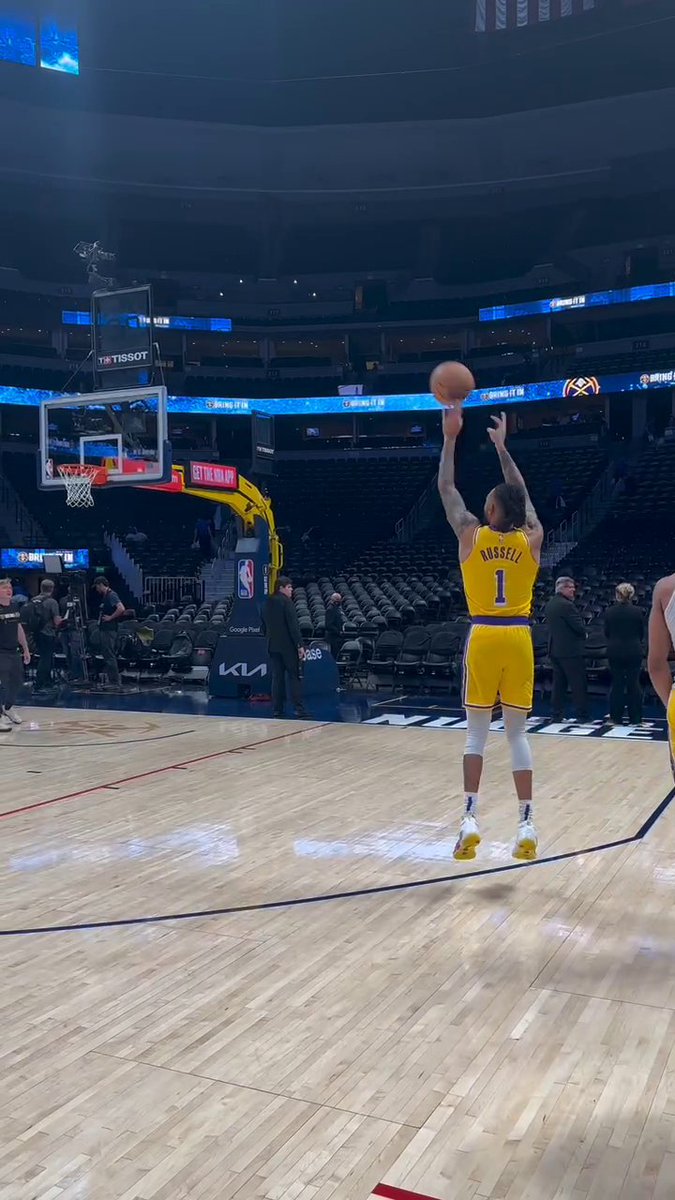 D’Angelo Russell and Max Christie came back out and got shots up following the Lakers’ Game 1 loss.