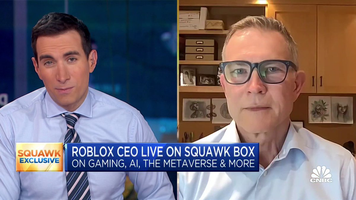 "We're building a full AI stack at Roblox," says $RBLX CEO David Baszucki on artificial intelligence. "Long-term there is so much on our platform that is going to let everyone be a creator. You're going to be able to create 3D worlds or your avatar purely with text prompts."