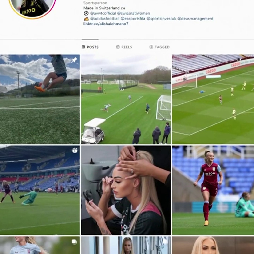 “Social media support gives me strength on the pitch” 💪 Aston Villa winger Alisha Lehmann discusses her social media fame 📸
