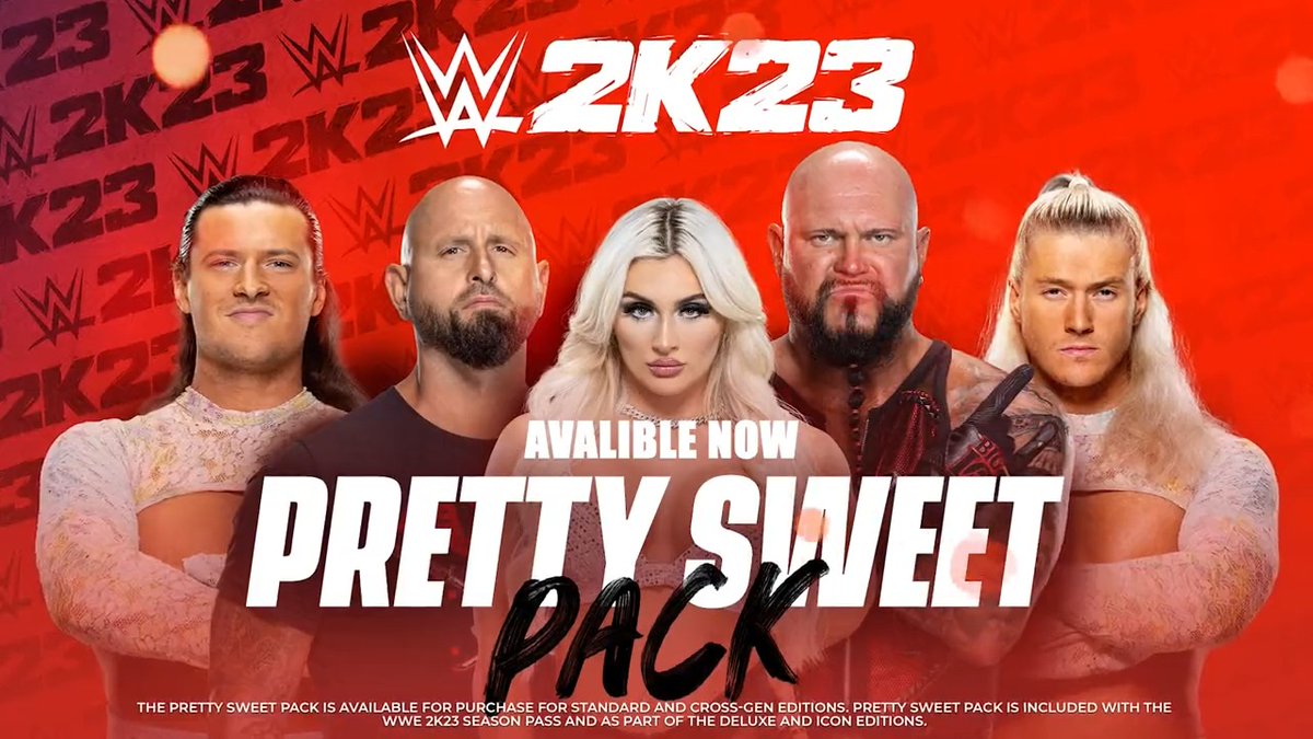 It's a Pretty Sweet day to play #WWE2K23! 🍭 Get the Pretty Sweet DLC Pack and play as the OC, Pretty Deadly (KIT💪WIL💪SON💪 &amp; Elton Prince 😍☠️), &amp; Tiffany Stratton now!!